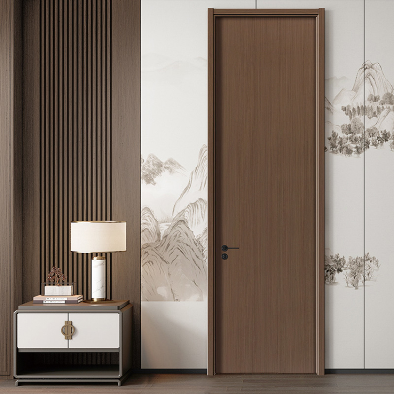Black Walnut Veneer PVC Interior Solid Wood Door Black Walnut Veneer PVC Interior Solid Wood Door